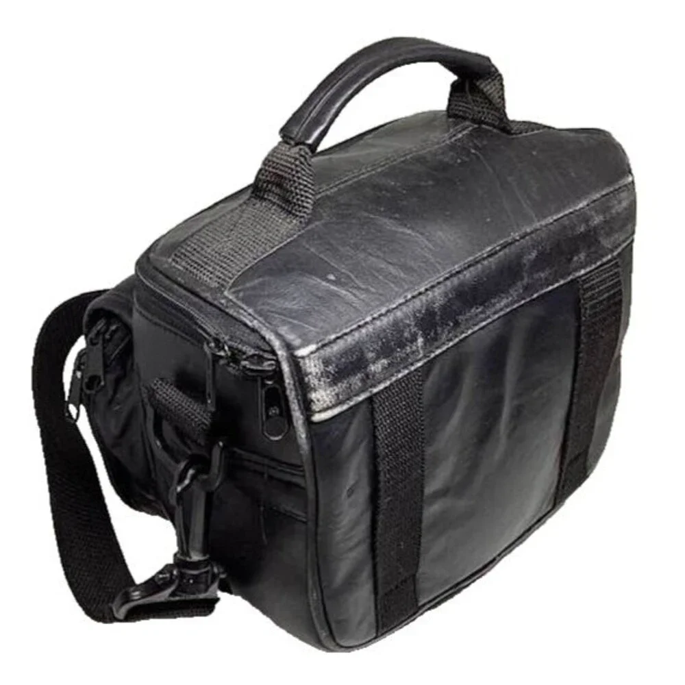 SLR Digital Camera Bag Case Carrying Storage Black Padded Pockets Strap